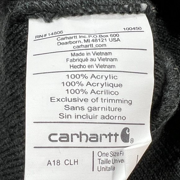 Carhartt Knit Cuffed Beanie Hat Gray A18-CLH Watch Classic Winter - Picture 2 of 3